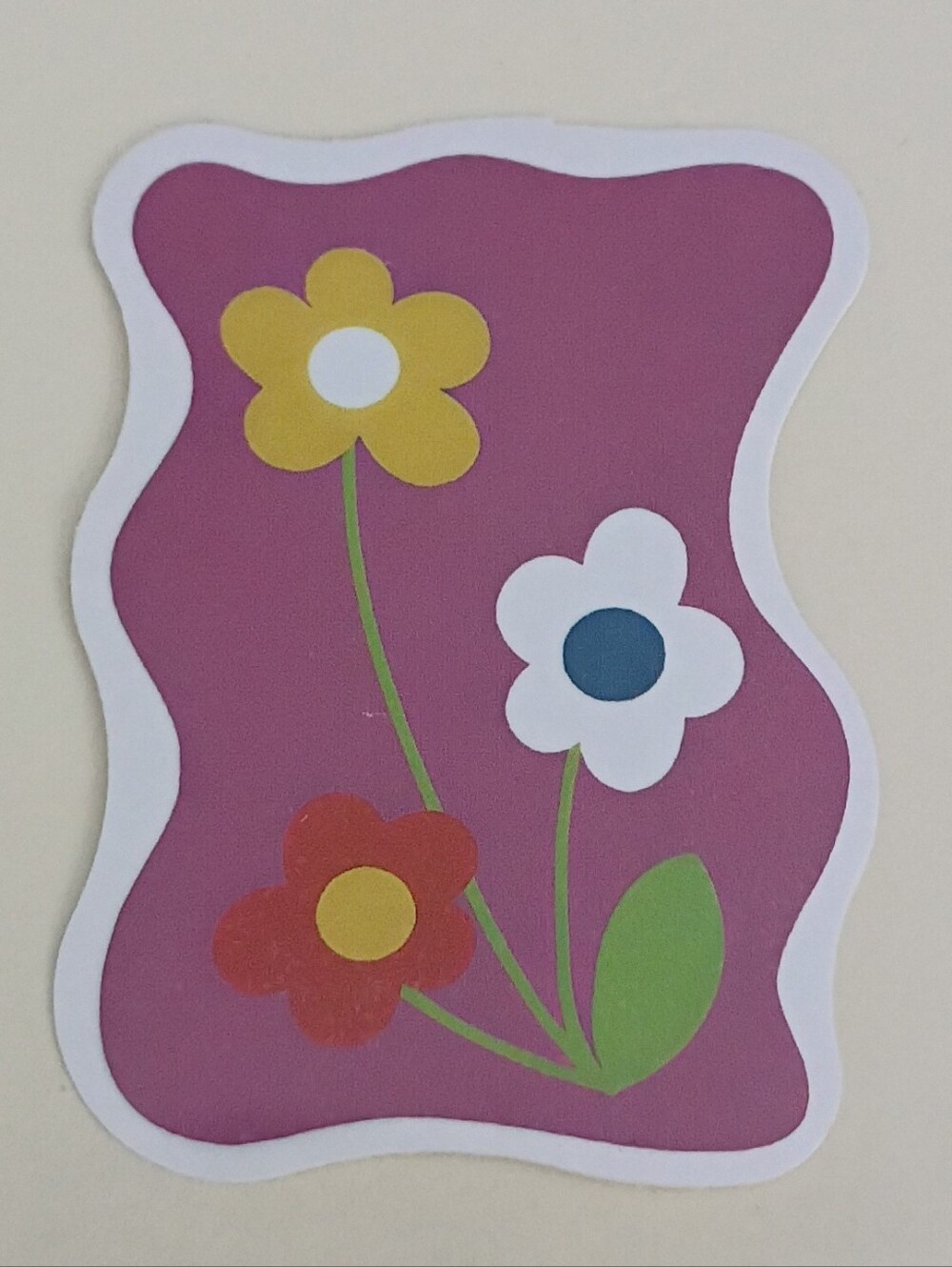 10/$10 Sticker - Multicolored Daisy Flower Trio Red Yellow And White